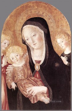 two boys singing Painting - Madonna And Child With Two Angels Sienese Francesco di Giorgio